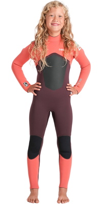 2026 C-Skins Junior Nuwave Legend 4/3mm Back Zip Wetsuit C-NLE43JBZ - Rust / Coral Flame / Blue